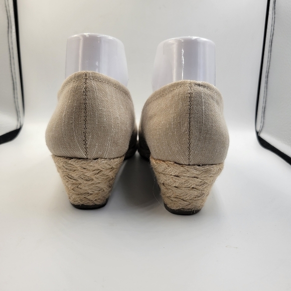Lifestride Lioness Tan Canvas Espadrille Wedges Sz 8.5 - Picture 4 of 11